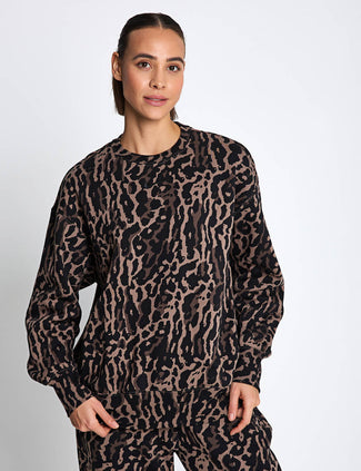 Sportswear Phoenix Fleece Oversized Printed Sweatshirt - Black/Ironstone/Black Sportswear Phoenix Fleece Oversized Printed Sweatshirt - Black/Ironstone/Black