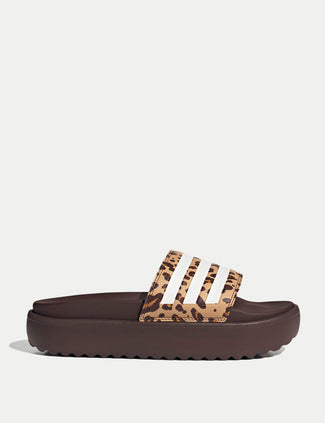 Adilette Platform Slides - Shadow Brown/Cloud White/Magic Beige Adilette Platform Slides - Shadow Brown/Cloud White/Magic Beige