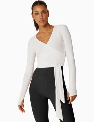 Featherweight Waist No Time Wrap Top - Cloud White