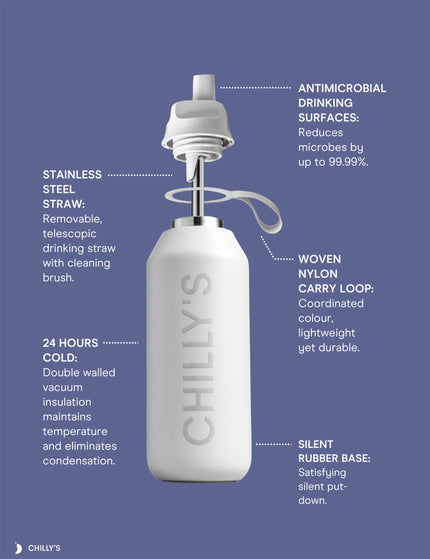 Chilly's Series 2 Flip Water Bottle 500ml - Graniteimages6- The Sports Edit