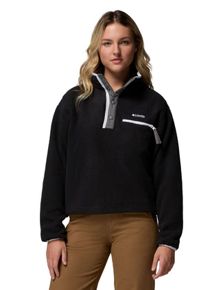 Helvetia II Cropped Sherpa Half Snap Fleece - Black Helvetia II Cropped Sherpa Half Snap Fleece - Black