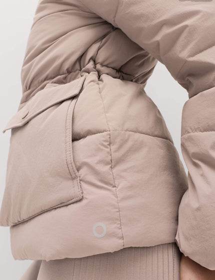 Goodmove Stormwear Quilted Hooded Puffer Jacket - Mushroomimages4- The Sports Edit