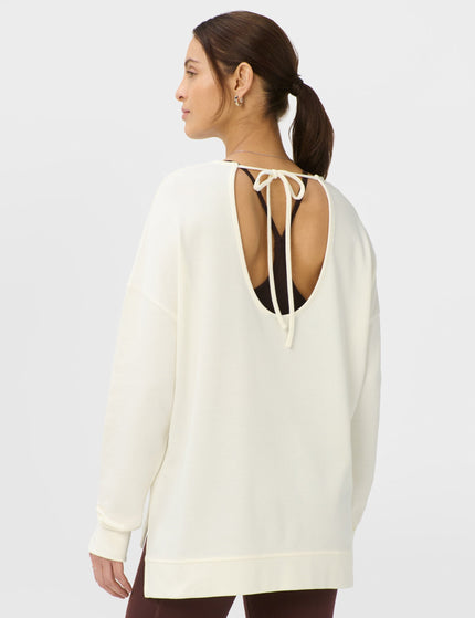 Sweaty Betty After Class Open Back Tie Sweatshirt - Dove Whiteimages2- The Sports Edit