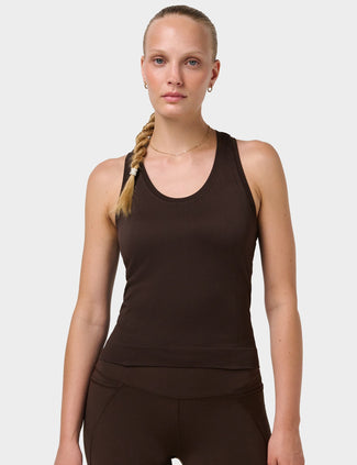 Athlete Crop Seamless Workout Vest - Espresso Brown Athlete Crop Seamless Workout Vest - Espresso Brown