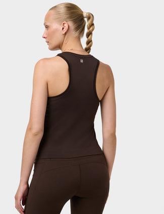 Athlete Crop Seamless Workout Vest - Espresso Brown Athlete Crop Seamless Workout Vest - Espresso Brown