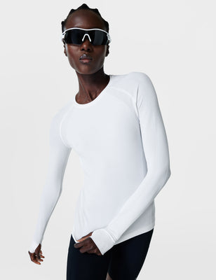 Athlete Seamless Workout Long Sleeve Top - White Athlete Seamless Workout Long Sleeve Top - White