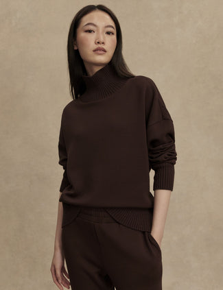 Barker High Neck Sweat - Coffee Bean Barker High Neck Sweat - Coffee Bean