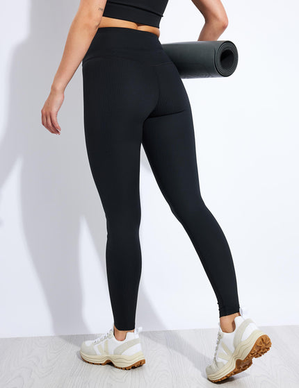 Girlfriend Collective RIB High Waisted Legging - Blackimages3- The Sports Edit