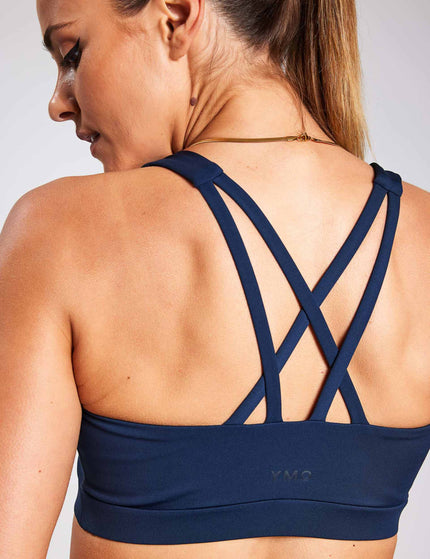 YMO Spark Cross Strap Bra - Navyimages4- The Sports Edit
