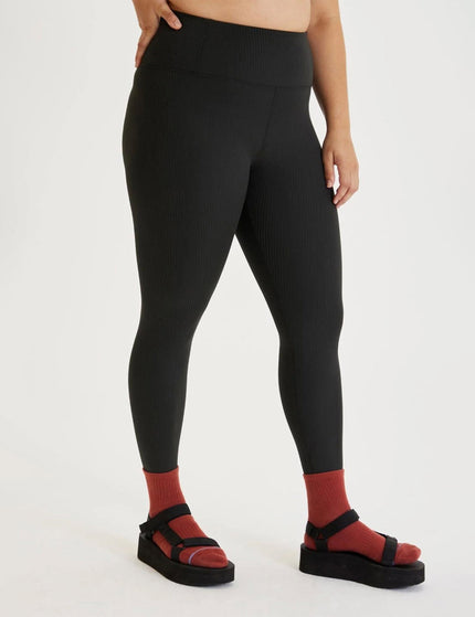 Girlfriend Collective RIB High Waisted Legging - Blackimages7- The Sports Edit