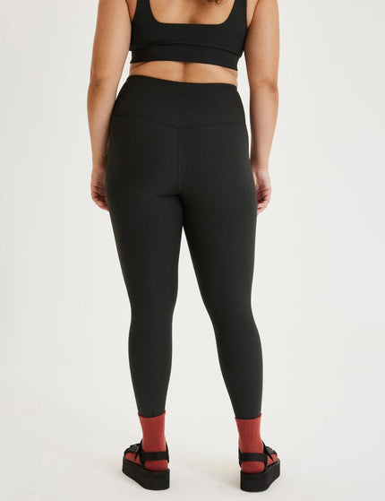 Girlfriend Collective RIB High Waisted Legging - Blackimages8- The Sports Edit