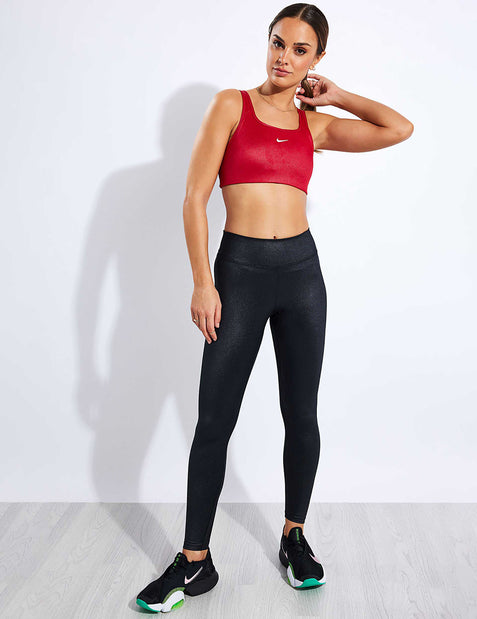 Shiny Skinny Leggings with Zipper - Stretch Active High Waist