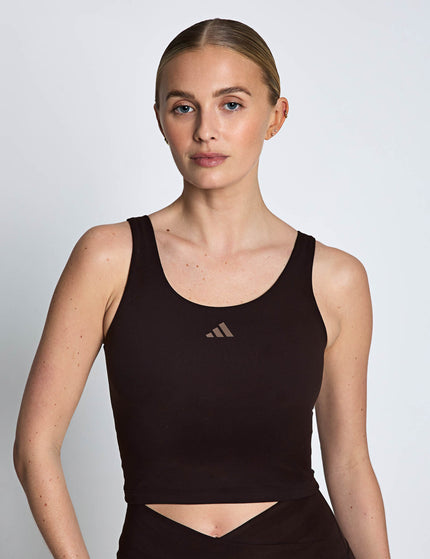 adidas 3 Stripes Studio All Me Light Support Tank Top - Aurora Coffeeimages1- The Sports Edit