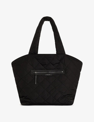 Amos Reversible Quilt Tote - Black