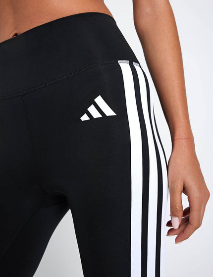 adidas Optime Essentials 3-Stripes Flared Leggings - Black/Whiteimages3- The Sports Edit