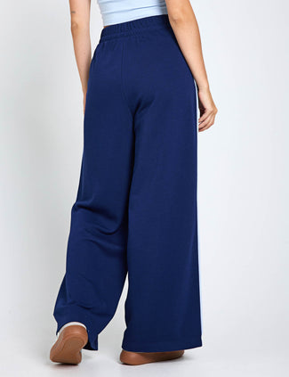 Seasonal Essentials Colorpop Joggers with Embroidered Graphic - Dark Blue/White