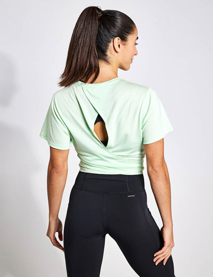 adidas Yoga Studio Wrapped T-Shirt - Semi Green Spark/Grey Twoimages2- The Sports Edit