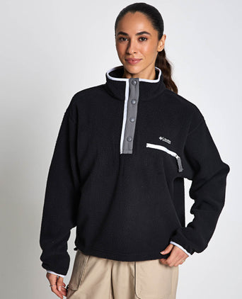 Helvetia II Cropped Sherpa Half Snap Fleece - Black