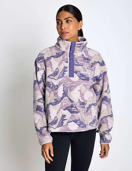 Columbia Helvetia II Cropped Sherpa Half Snap Printed Fleece - Lavender Pearl/Sunscapeimages1- The Sports Edit