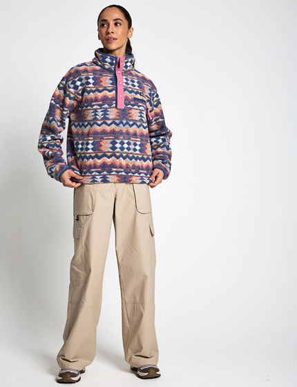 Columbia Helvetia II Cropped Sherpa Half Snap Printed Fleece - Sea Salt/Retrotreeimages7- The Sports Edit