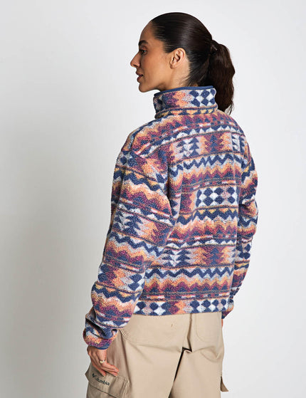 Columbia Helvetia II Cropped Sherpa Half Snap Printed Fleece - Sea Salt/Retrotreeimages2- The Sports Edit