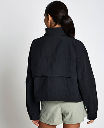 Paracutie Cropped Cargo Windbreaker - Black
