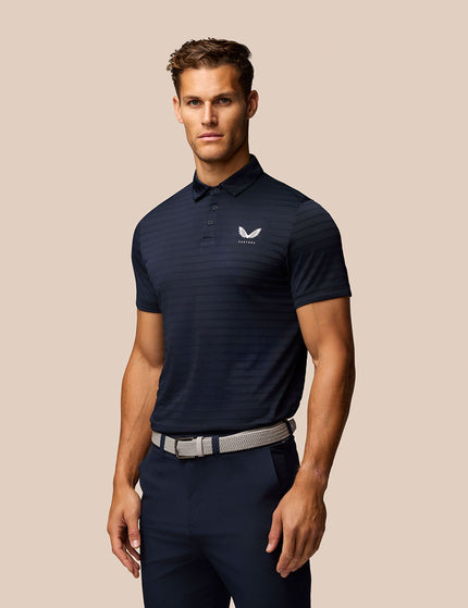 Castore Pinnacle Pique Stripe Polo - Navy/Whiteimages3- The Sports Edit