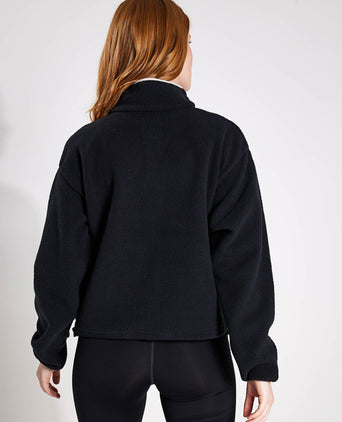 Helvetia Cropped Half Snap Fleece - Black