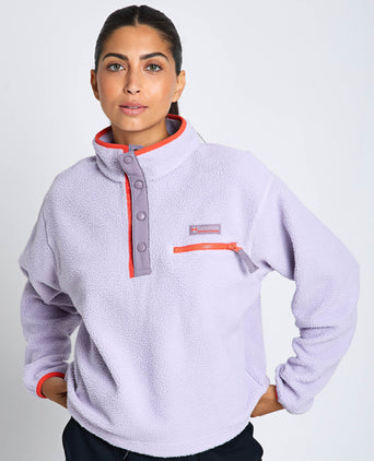 Helvetia II Cropped Sherpa Half Snap Fleece - Lavender Pearl/Shale Purple/Zing