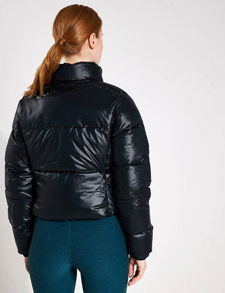 Puffect Cropped Puffer Jacket - Black Gloss