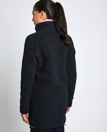Panorama Long Sherpa Fleece Jacket - Black