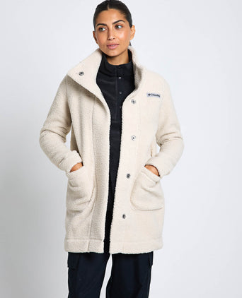 Panorama Long Sherpa Fleece Jacket - Dark Stone