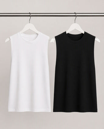 The Essential Sleeveless Vest Starter Set - Black / White