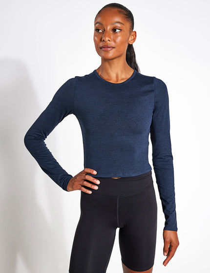 Girlfriend Collective ReSet Cropped Long Sleeve - Midnightimages1- The Sports Edit