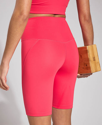 High Waisted Bike Short - Geranium