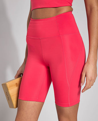 High Waisted Bike Short - Geranium