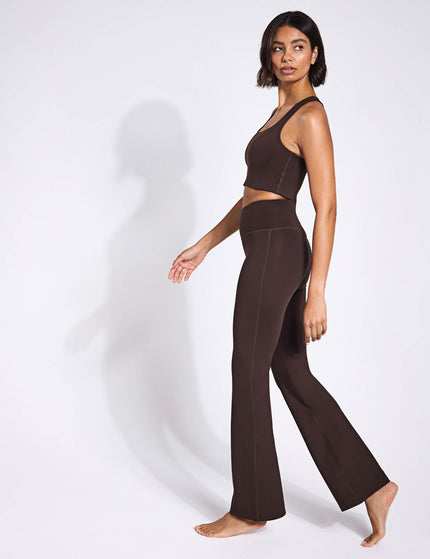 Girlfriend Collective Compressive Flare Legging - Cocoa Beanimages4- The Sports Edit