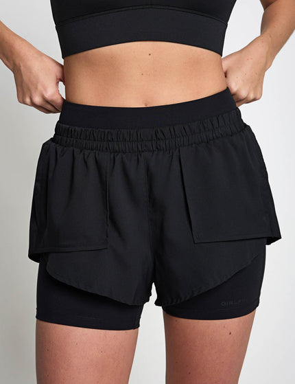 Girlfriend Collective Fallon Trail Shorts - Blackimages1- The Sports Edit
