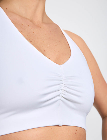Girlfriend Collective Stevie Ballet Bra Light Support Sports Bra - Bright Whiteimages4- The Sports Edit