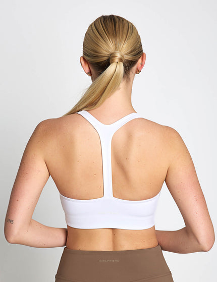 Girlfriend Collective Stevie Ballet Bra Light Support Sports Bra - Bright Whiteimages2- The Sports Edit
