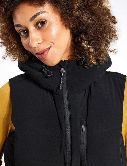 Goodmove Hooded Cropped Puffer Gilet - Blackimages3- The Sports Edit