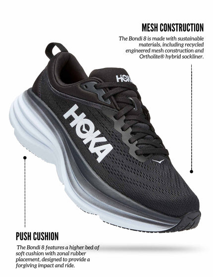 HOKA Bondi 8 - Black/Whiteimages4- The Sports Edit