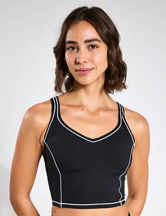 Amara Sports Bra - Black/White