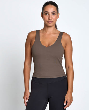 Cindee Cloud-Core Sports Bra Tank - Brown