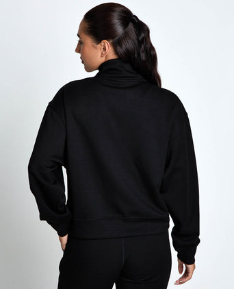 Oxford Zip Sweat - Black