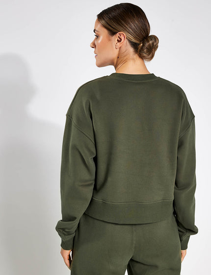 Lilybod Becca Cropped Sweater - Olivineimages2- The Sports Edit