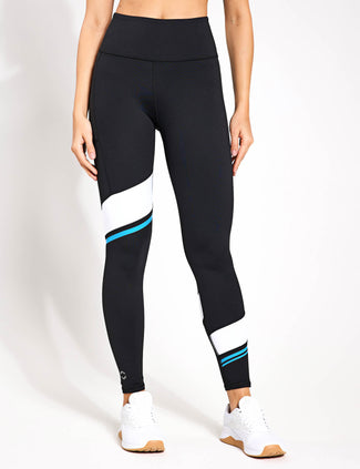 Hannah Full Length Legging - Black/Bright Blue