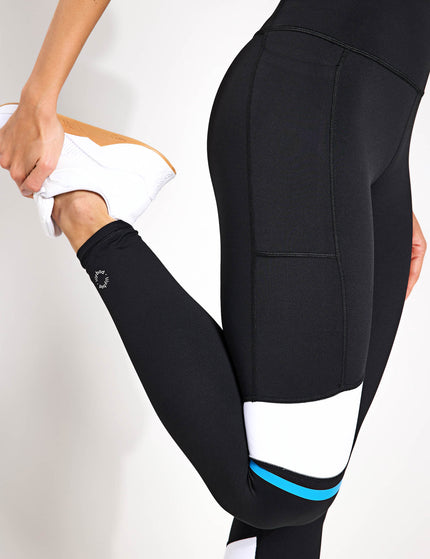 Lilybod Hannah Full Length Legging - Black/Bright Blueimages4- The Sports Edit