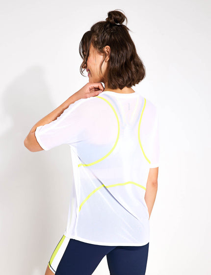 Lilybod Heidi Sports Tee - White/Limeimages2- The Sports Edit
