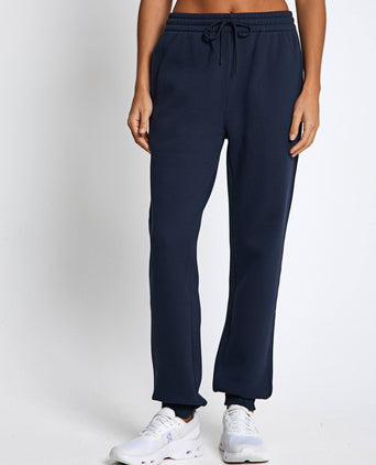 Millie Slim Fleece Track Pant - Navy Blue